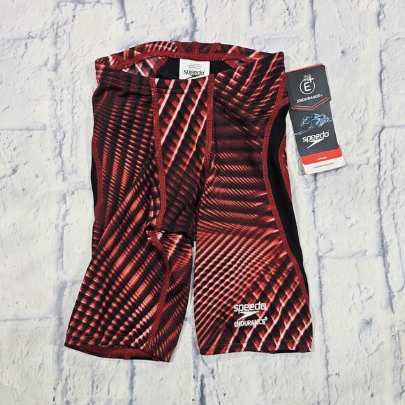 SPEEDO Endurance+ YOUTH BOYS 22 Maroon Jammers Boys Competition Swimming Trunks